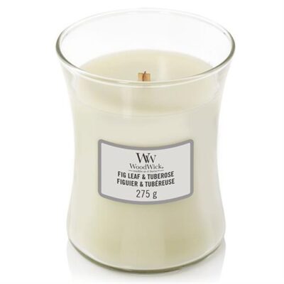 Woodwick Fig Leaf & Tuberose Medium Jar Retail Box No