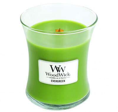 Woodwick Evergreen Candle Medium Jar Retail Box No warranty