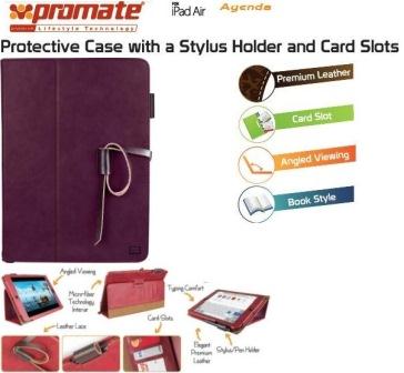 Promate Agenda Premium Protective Leather Case with Stylus