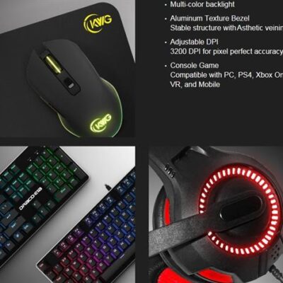 KWG Draco E1A 4 in 1 RGB Multi Colour Backlit Gaming Combo
