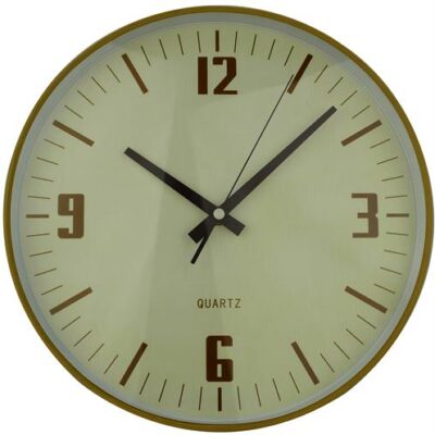 Casey Wall Clock Pine Woodgrain Beige