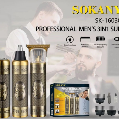 Sokany Professional  3In1 Set T Blade Shaver Gold